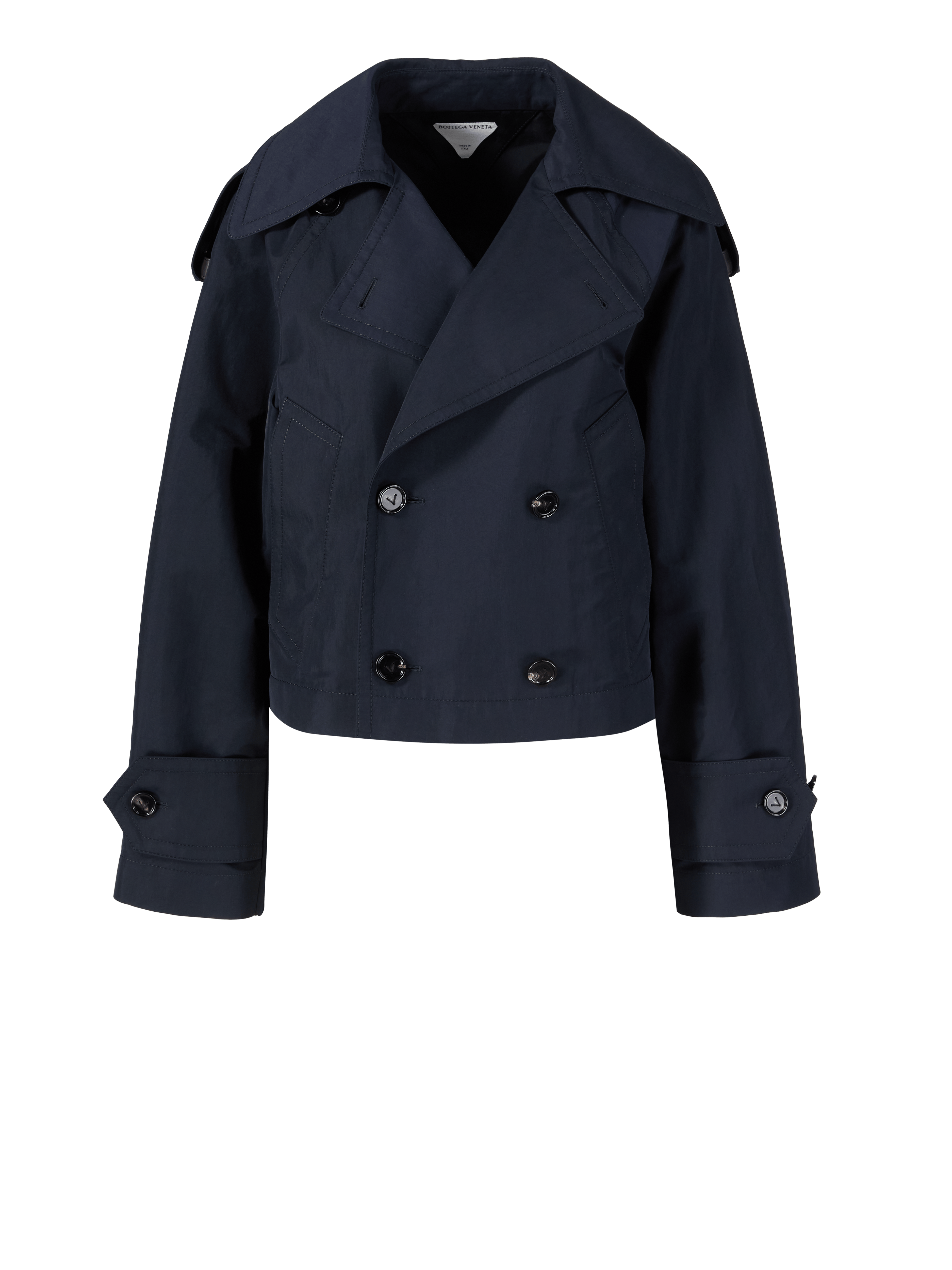 Shortened trench coat navy blue