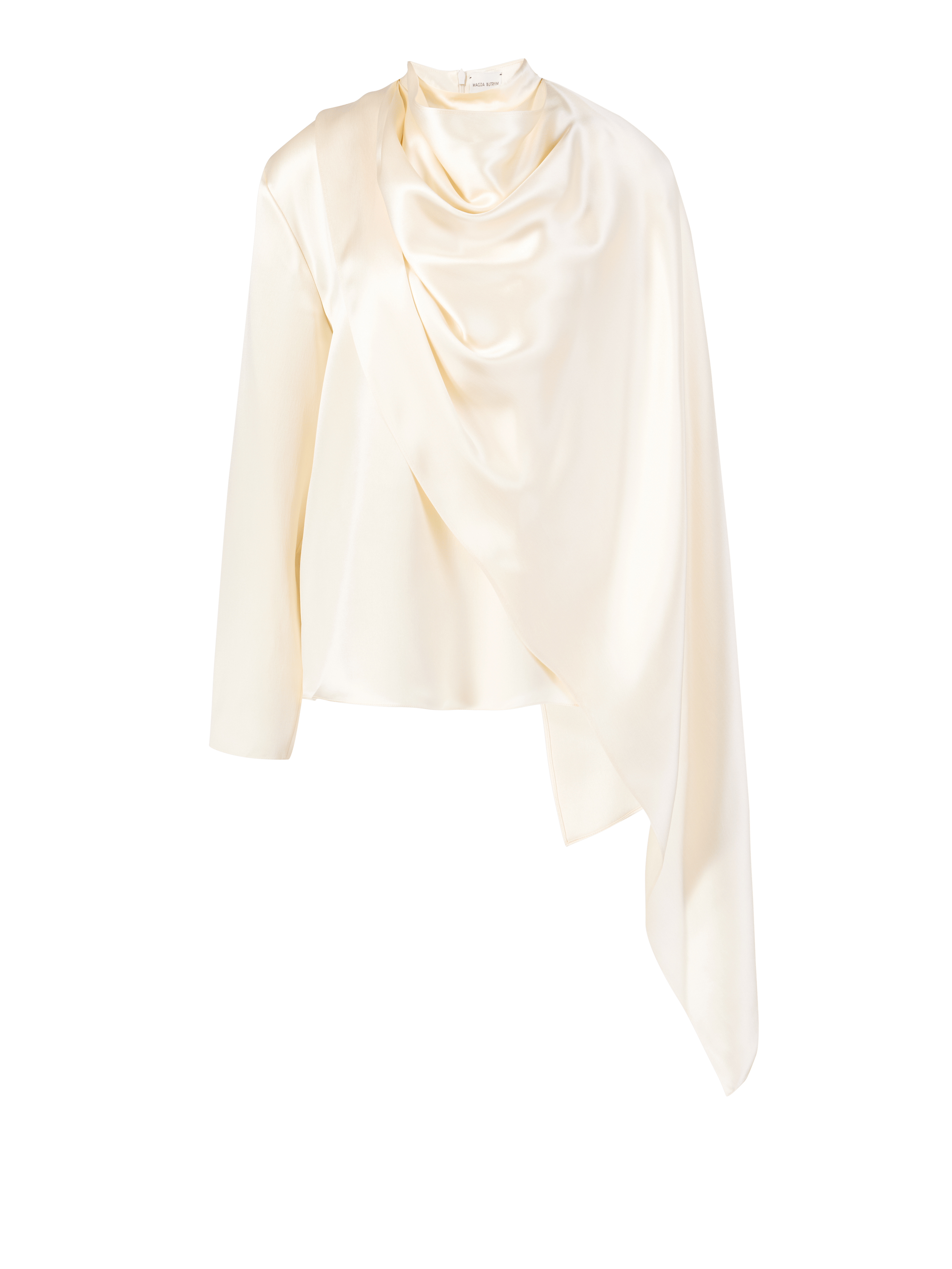 Seidenbluse mit Cape-Effekt Crème