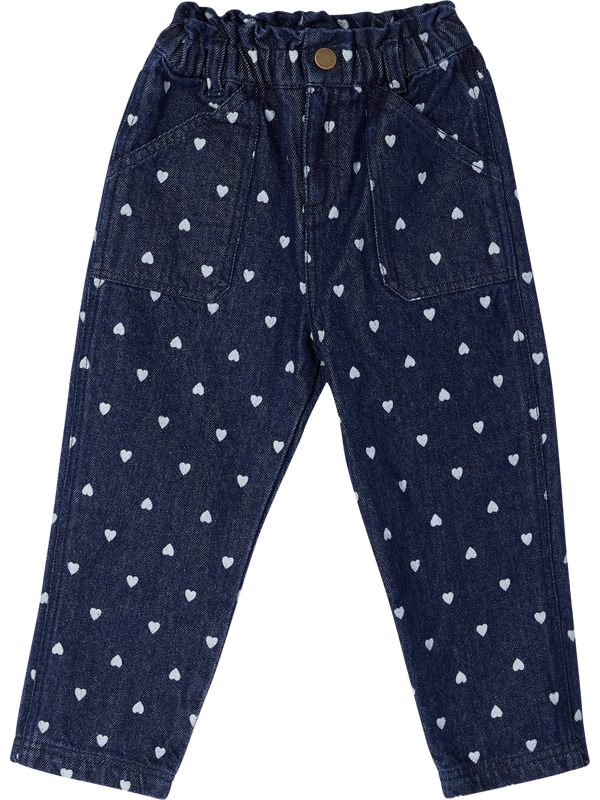Jeans 'Lino' mit Herzmuster Dunkelblau
