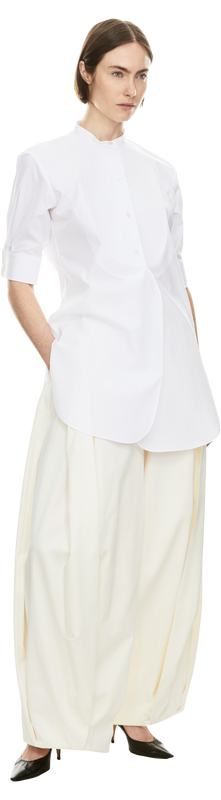 Wide-leg trousers 'Faustine' with pleats cream