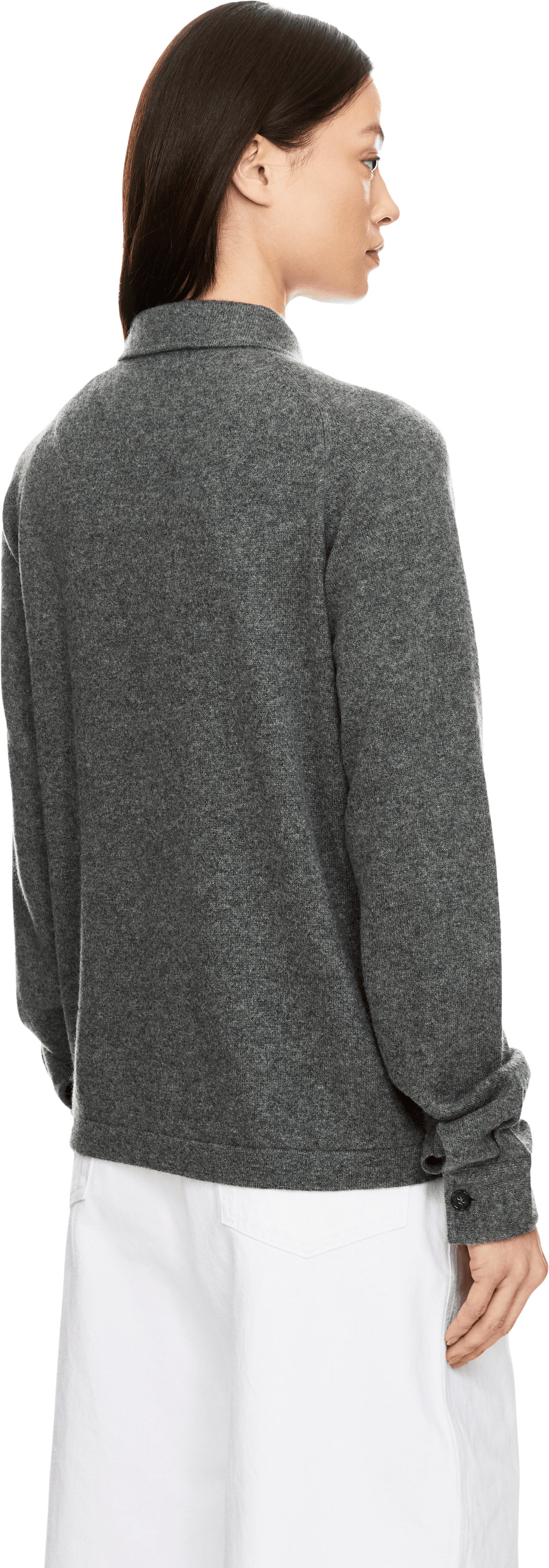 TOTEME Cashmere-Strickjacke Anthrazit, Rückansicht – UNGER.DE