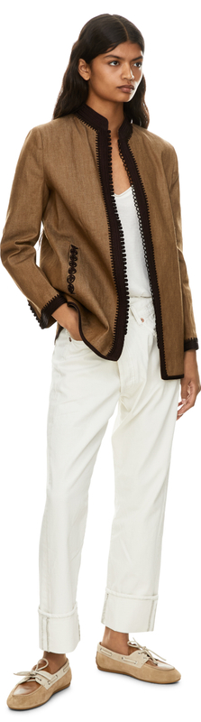 Blazer mit orientalischem Strickmuster Braun