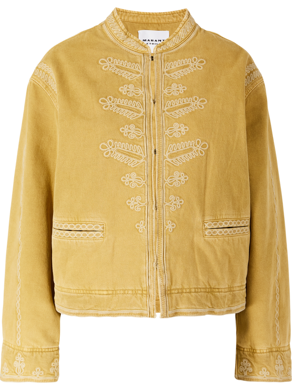 Bestickte Baumwolljacke 'Emalia' Gelb