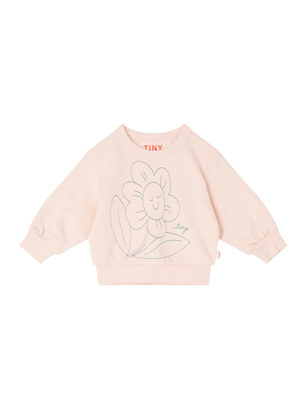 Sweatshirt mit Blumen-Print Rosé