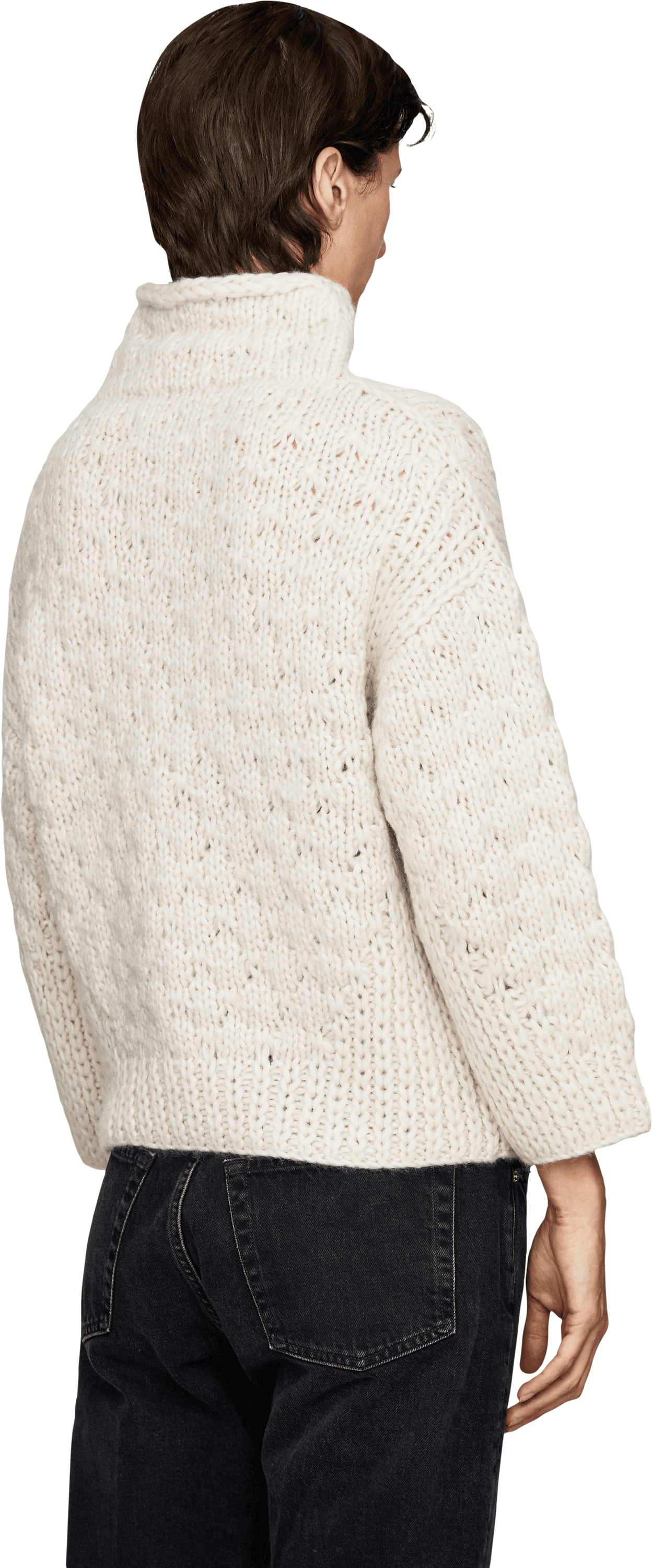 Iris von Arnim Handstrick Pullover 'Lunara' aus Cashmere und Seide Alabaster, Back view – UNGER.DE