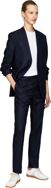 Stoffhose aus Schurwolle Marineblau