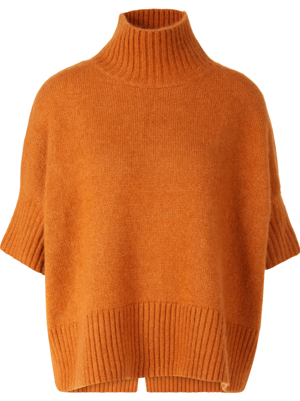 Kurzärmeliger Rollkragenpullover aus Cashmere Orange