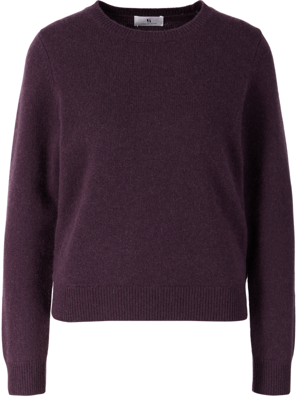 Cashmere-Pullover mit Rundhalsausschnitt Blackberry