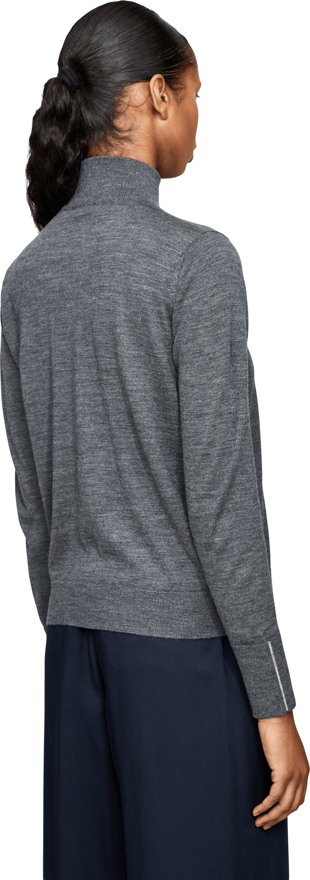 Peserico Strickjacke aus Schurwolle Grau, Rückansicht – UNGER.DE
