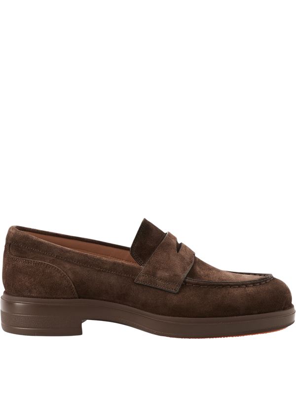 Loafer aus Veloursleder Dunkelbraun 