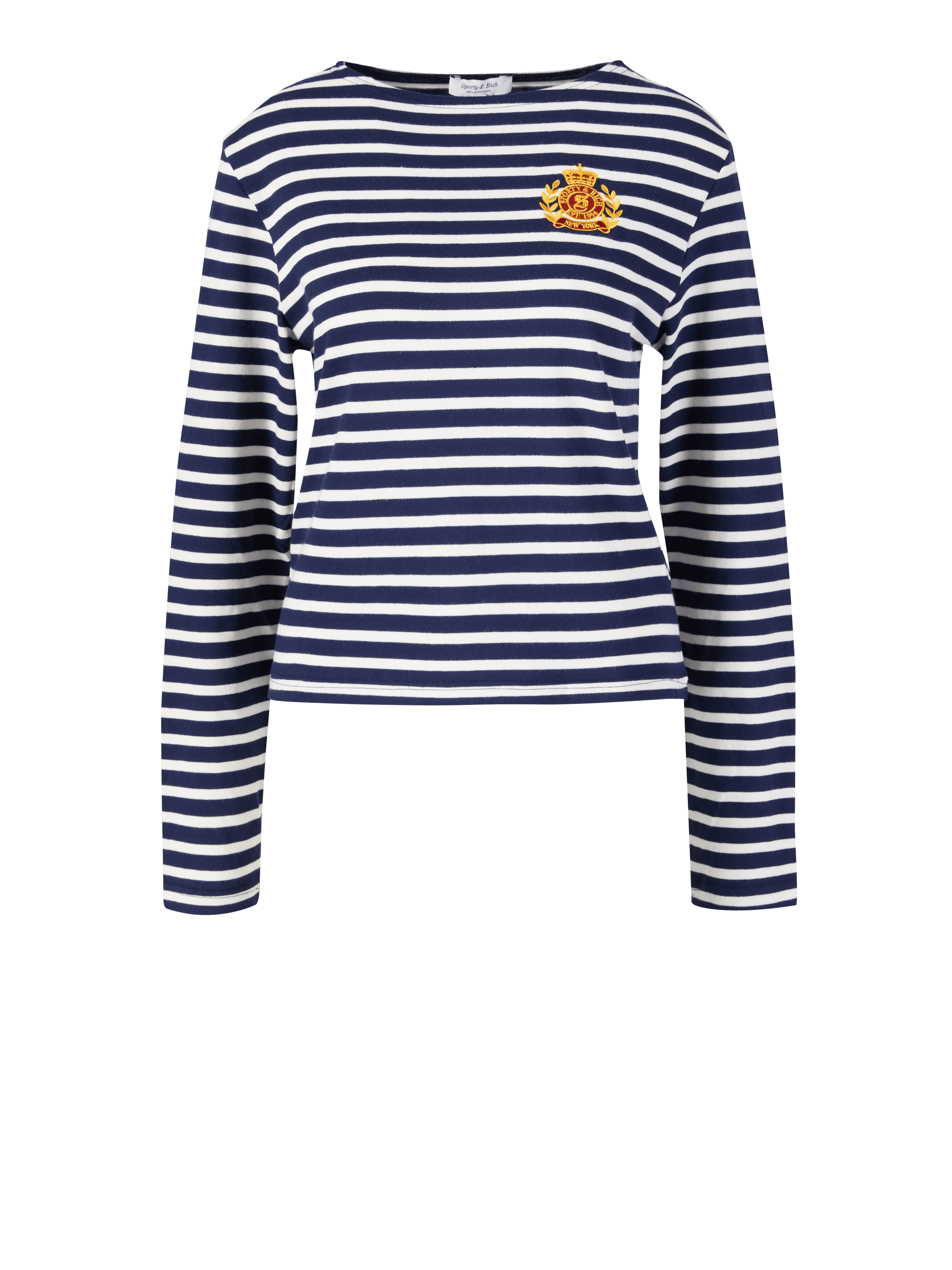 Long-sleeved shirt navy blue/white