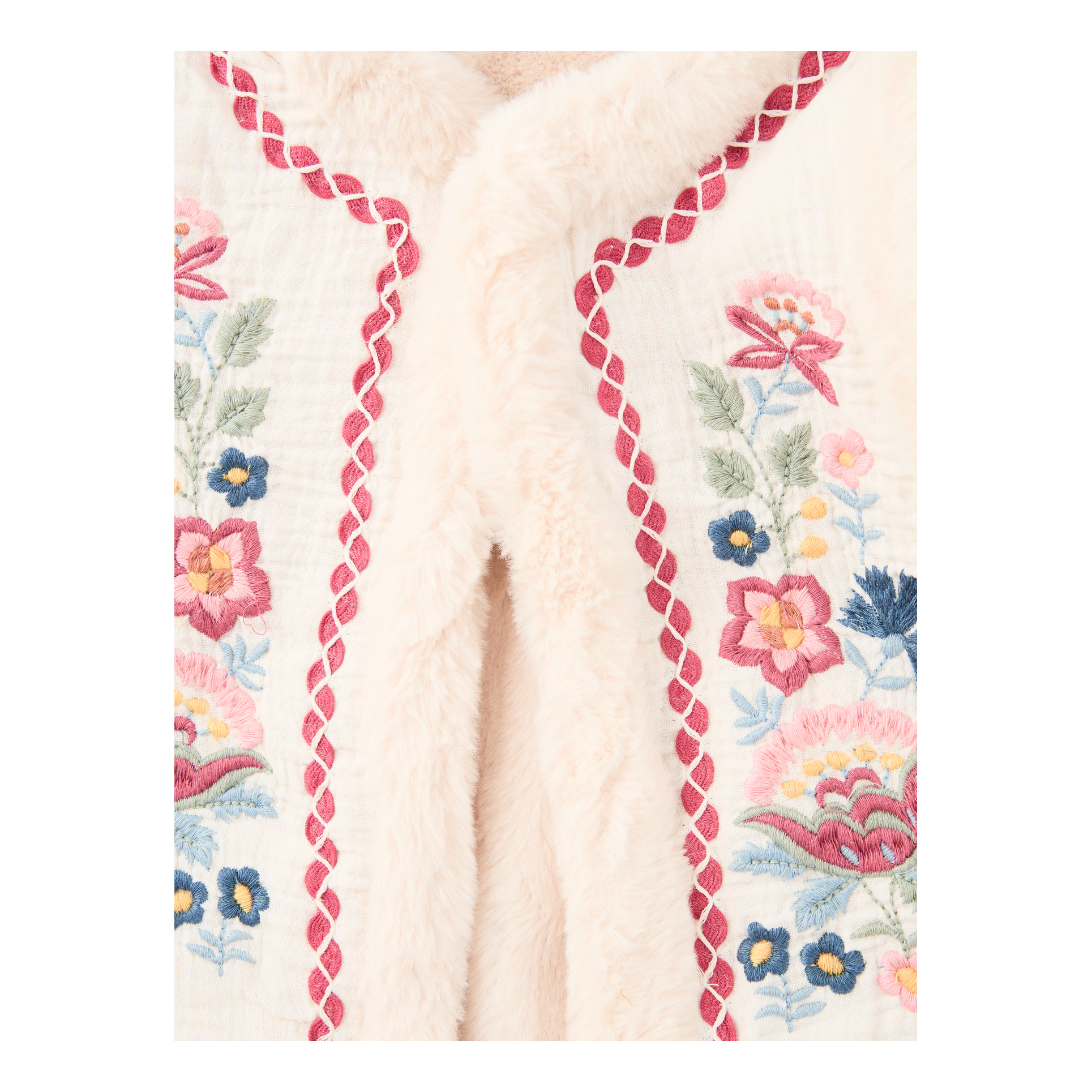 Louise Misha 'Librana' Embroidered Waistcoat, Cream, Front view – UNGER.DE