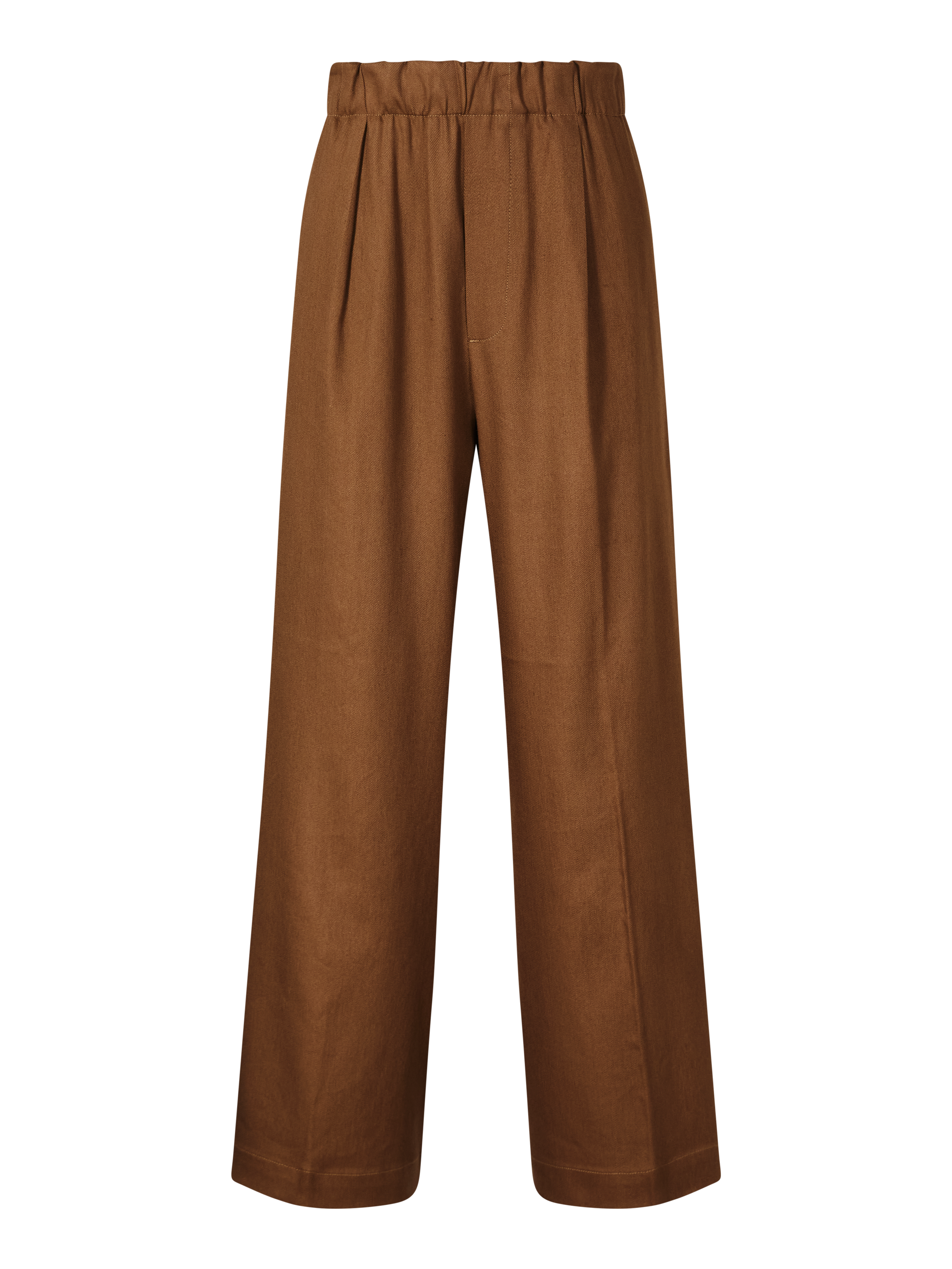 Weite Stoffhose 'Sirena' aus Leinen Braun