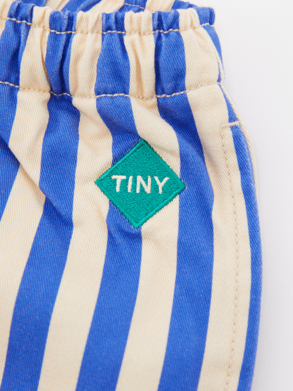 Gestreifte Baumwollhose Blau/Crème