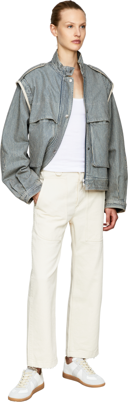 Twill-Jacke 'Edany' Mit Hickory-Streifen Blau