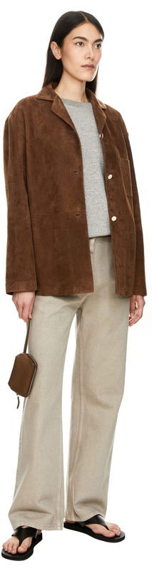 Velourslederhemd 'Janine' Braun