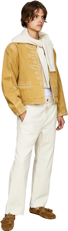 Bestickte Baumwolljacke 'Emalia' Gelb