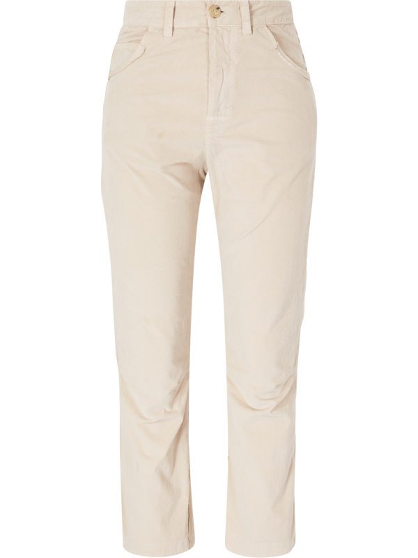 Tapered-fit corduroy trousers beige