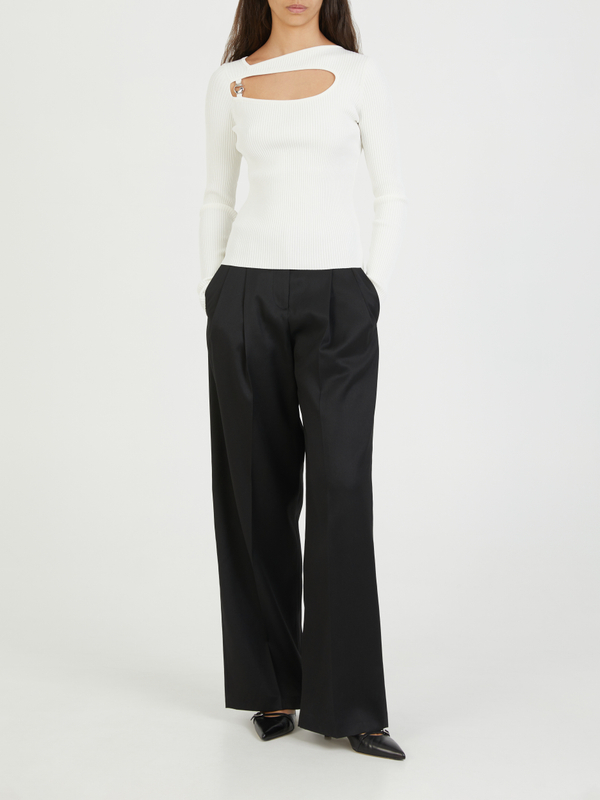 Cut-Out Pullover Weiß