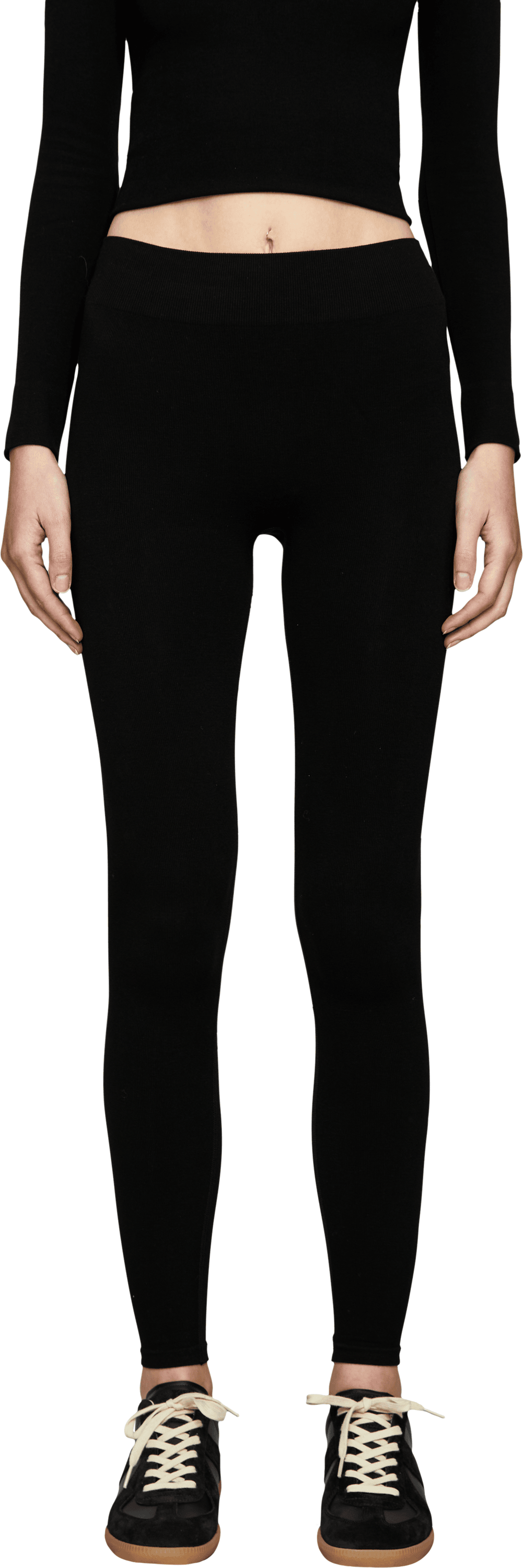 TOTEME Leggings 'Compact' Schwarz, Frontansicht – UNGER.DE