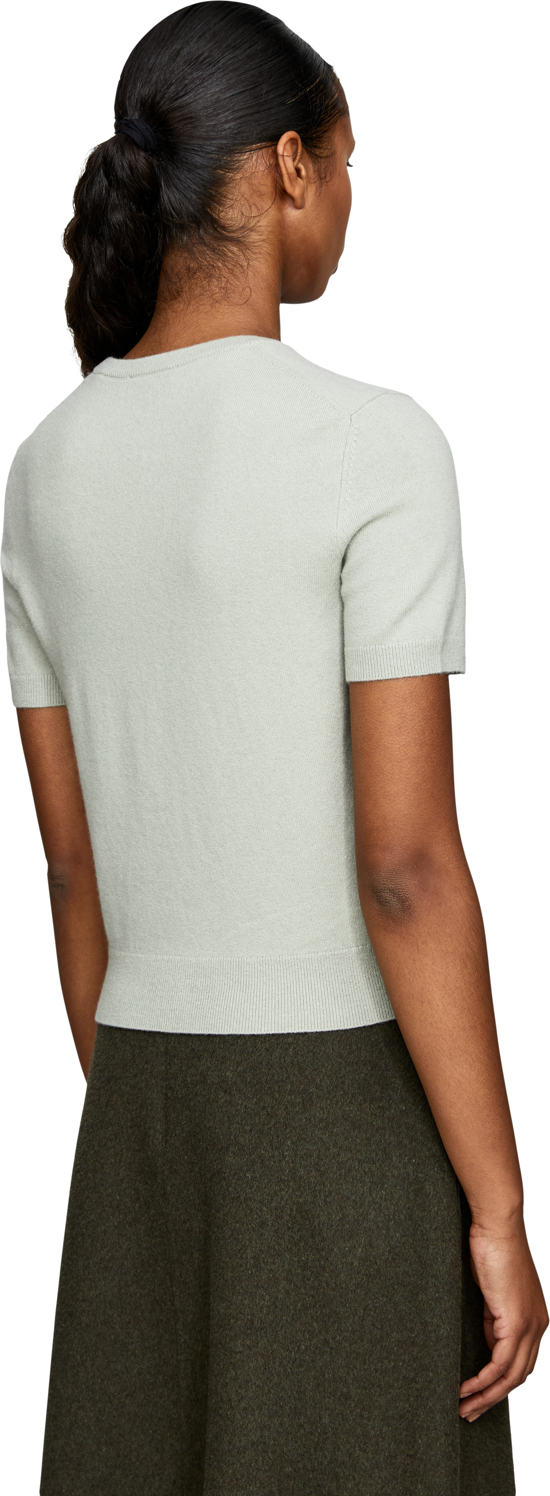 Vince Short-sleeved wool-cashmere jumper mint, Back view – UNGER.DE