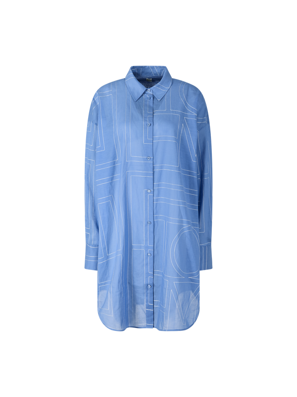 Oversize Hemd 'Long Summer' Mittelblau