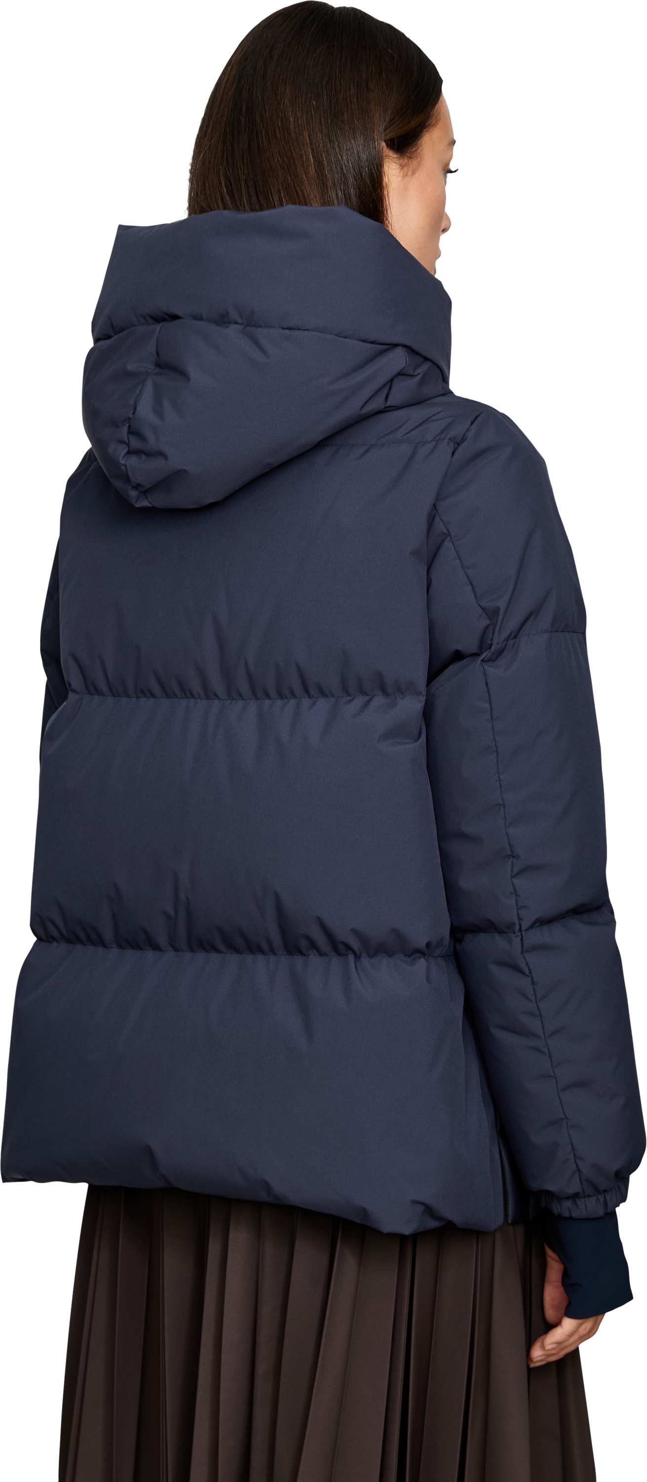 Herno Daunenjacke 'Laminar A Shape' Marineblau, Rückansicht – UNGER.DE