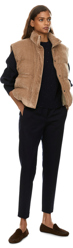 Navy blue cashmere and wool jumper with sequins