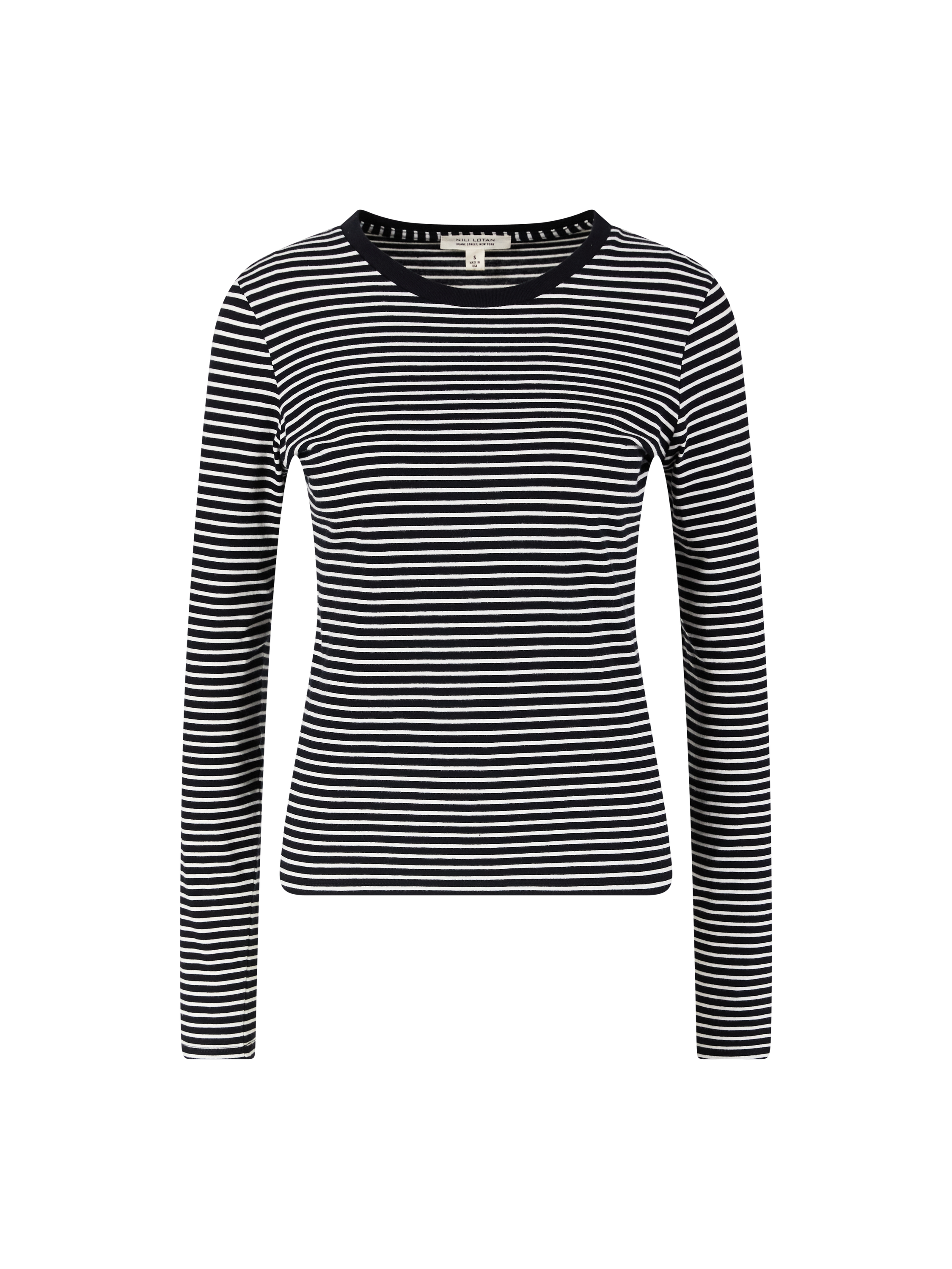 Gestreiftes Langarmshirt 'Simone' Schwarz