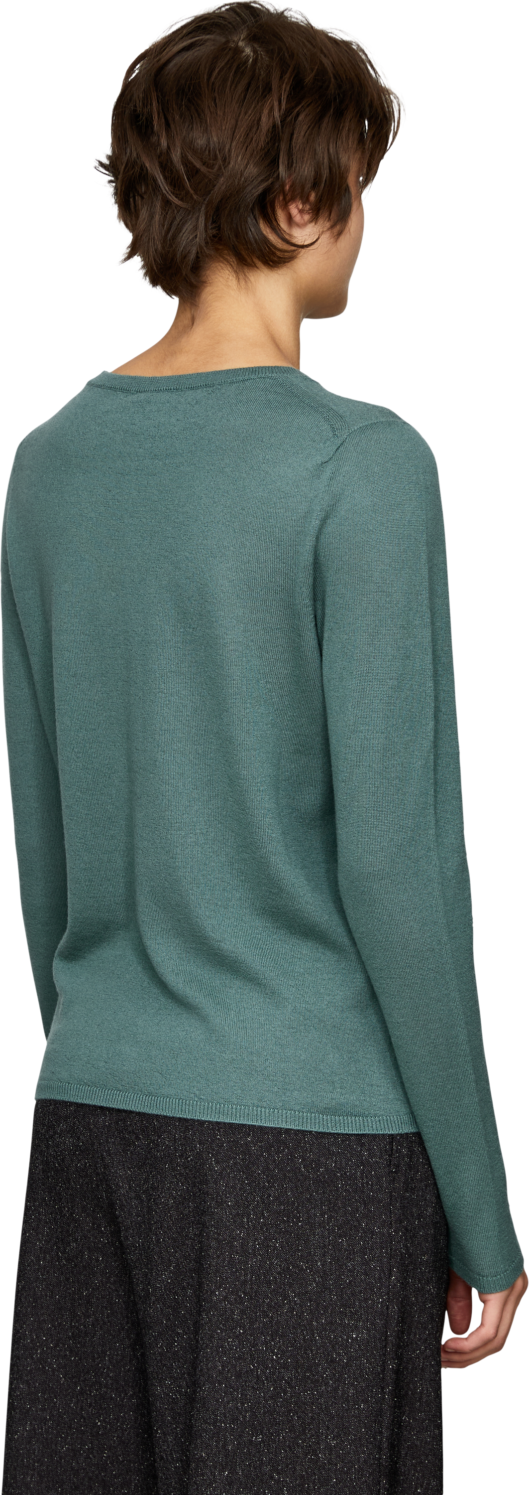 Iris von Arnim 'Laureen' Superfine Cashmere Jumper in Fern, Back view – UNGER.DE