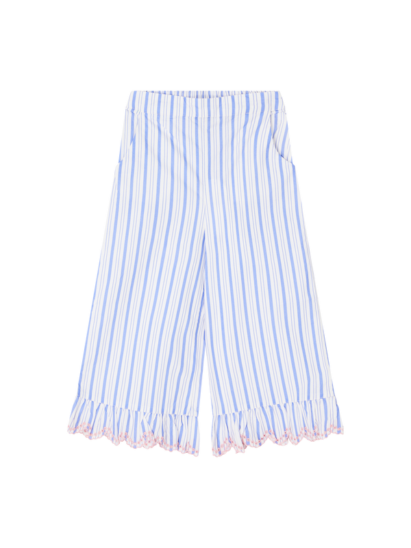 Gestreifte Volant Hose 'Loukini' Blau