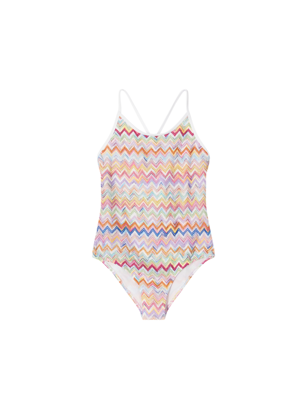 Badeanzug mit Chevron-Print Multi