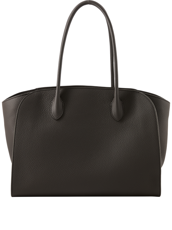 Handtasche 'Marlo 14' aus genarbtem Kalbsleder Dunkelbraun