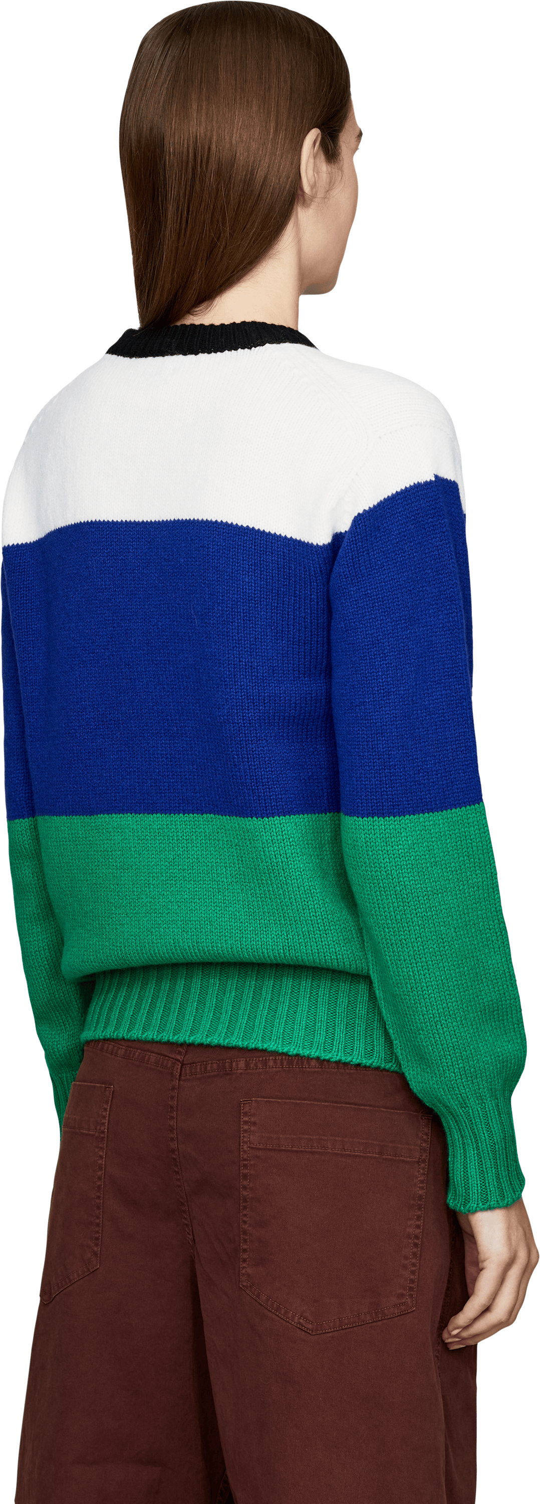 JW Anderson Gestreifter Strickpullover aus Merinowolle Multi, Rückansicht – UNGER.DE