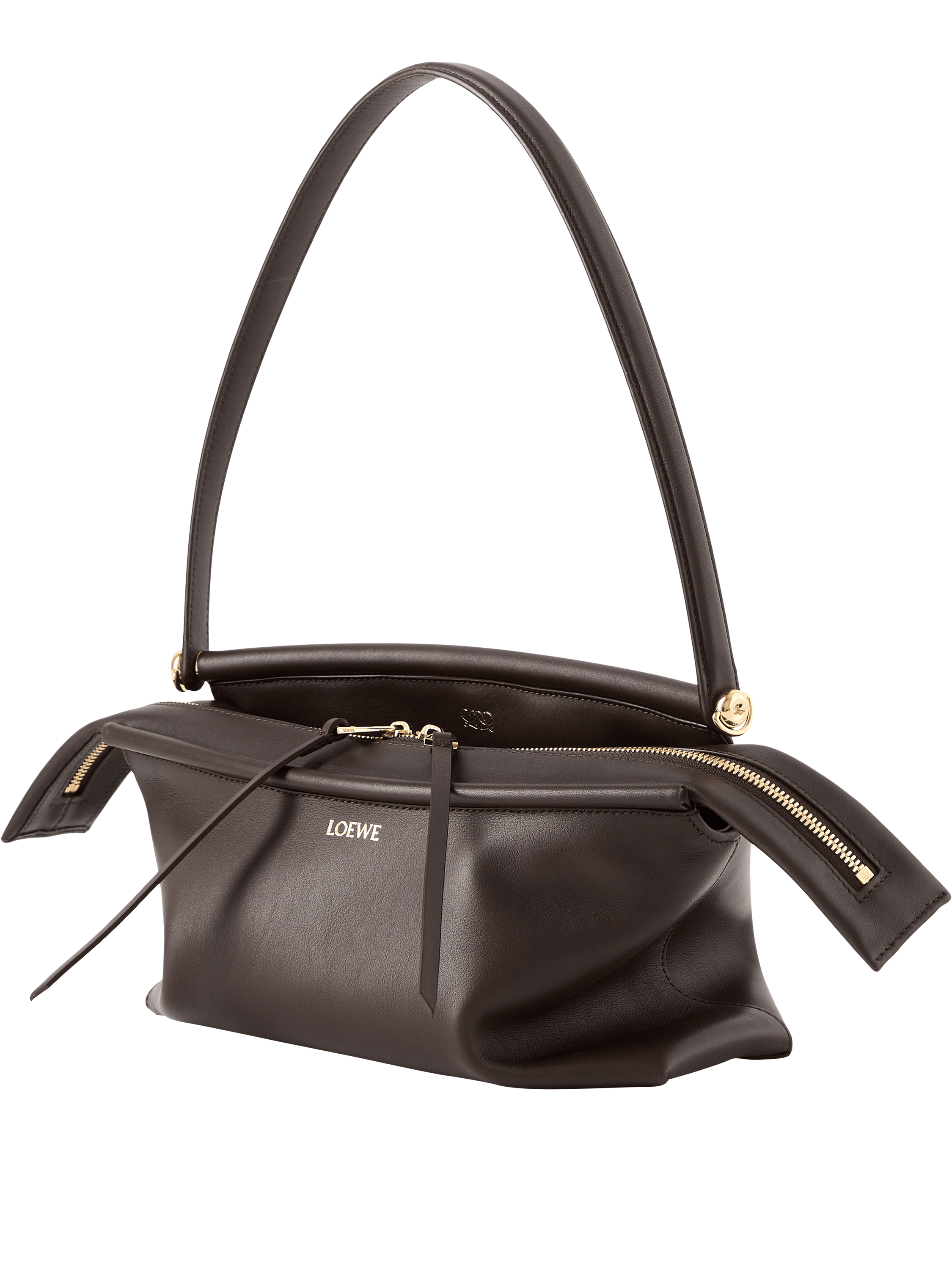 LOEWE 'Whisker Small' shoulder bag in Dark Chestnut, Front view – UNGER.DE