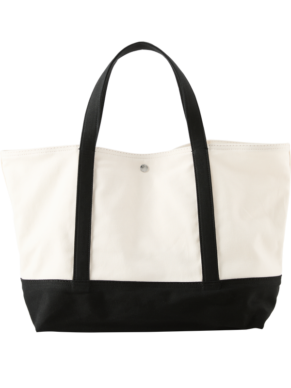Strandtasche aus Baumwollcanvas Ecru/Schwarz