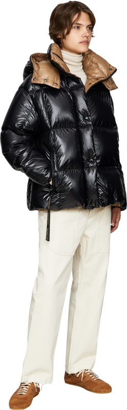'Parana' short hooded down jacket, black