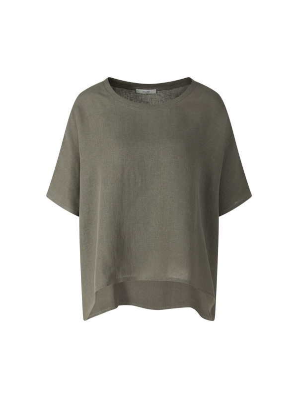 T-Shirt aus Crêpe-Leinen Anthrazit