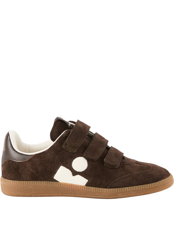'Beth' leather trainers in dark brown