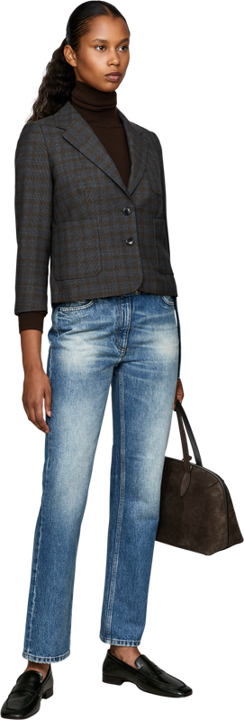 'Persy' straight-leg jeans with belt blue