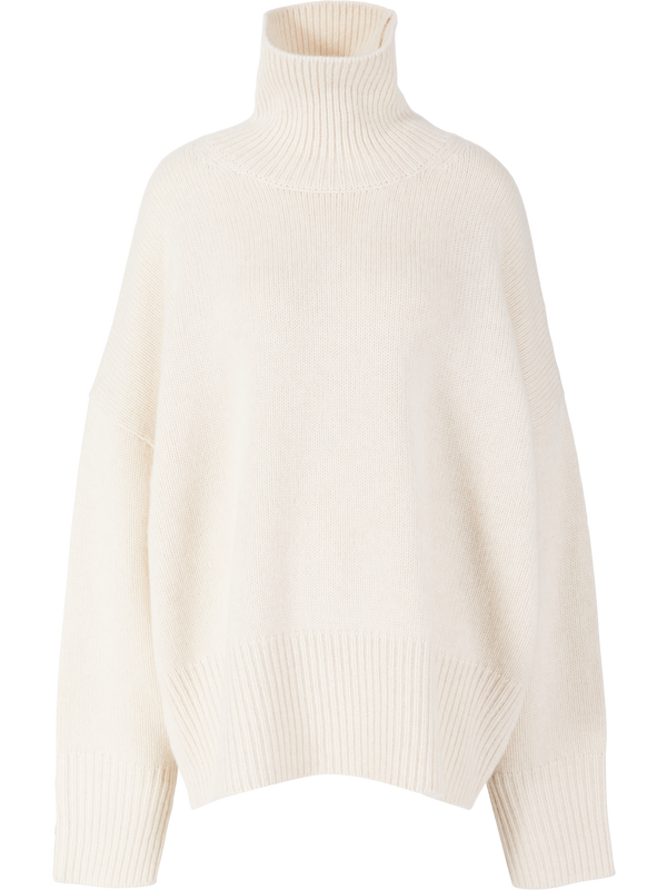 Oversized cashmere jumper with a roll neck – Vanilla