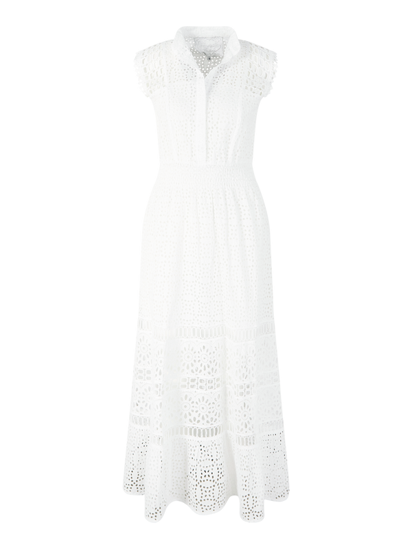 Maxikleid 'Ginepro' mit Lochstickerei Weiß