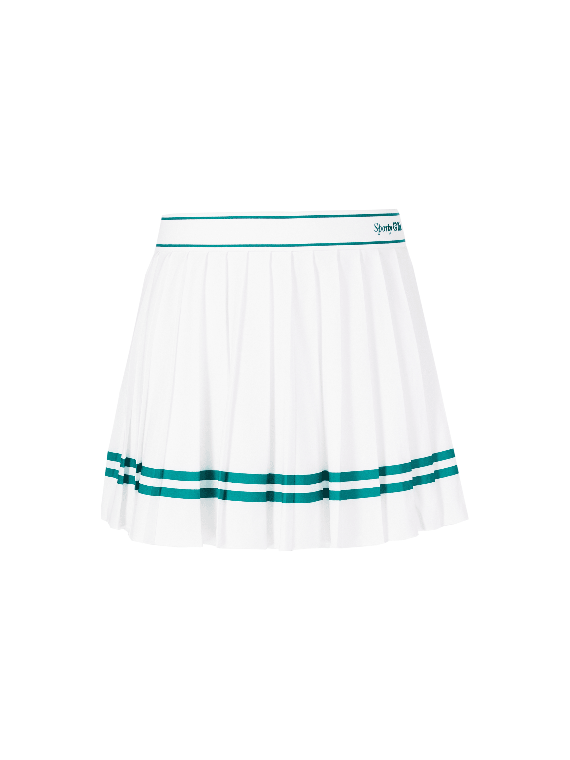 Plisseerock mit kursivem Logo Weiß