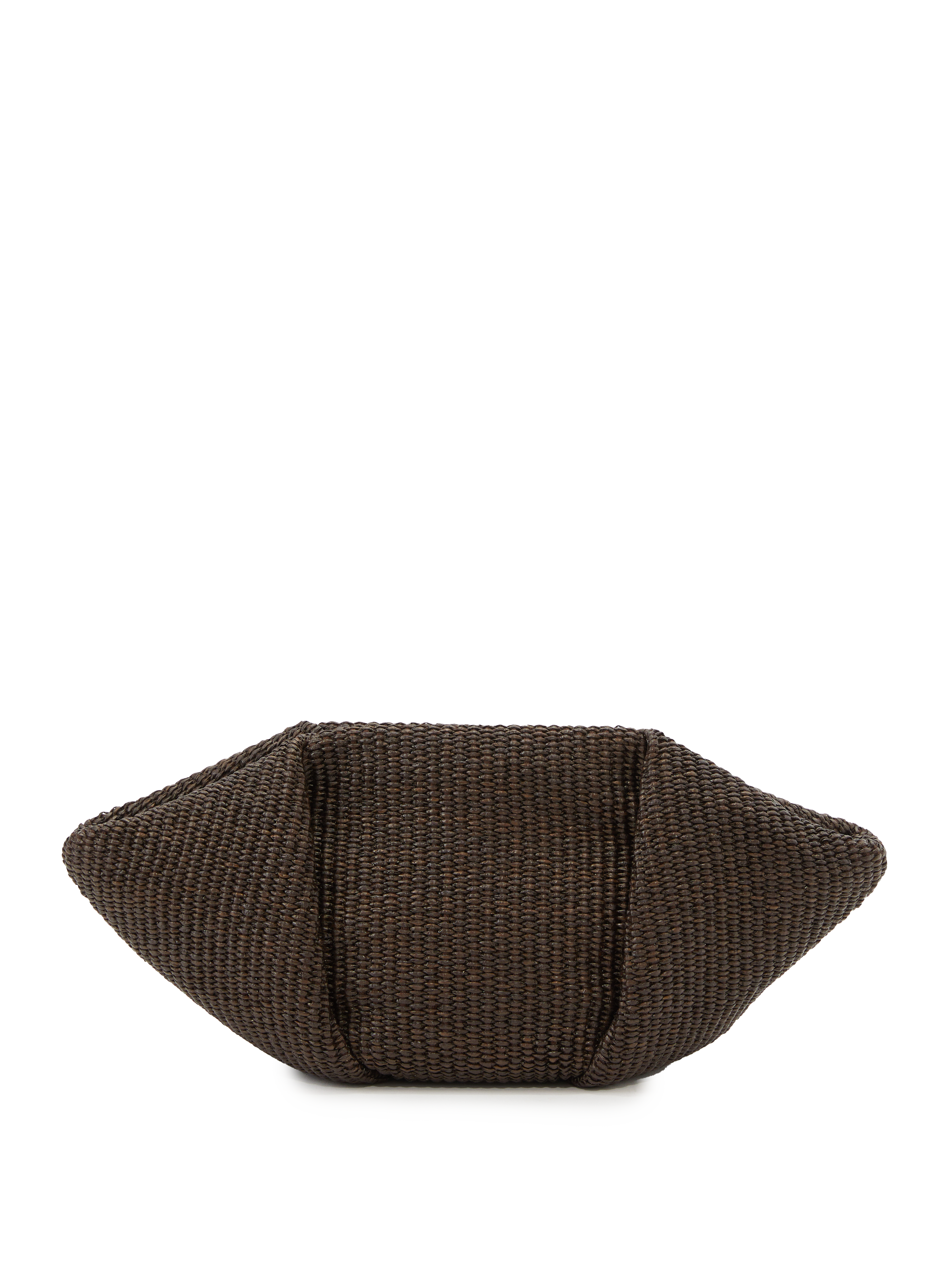 Brown raffia clutch