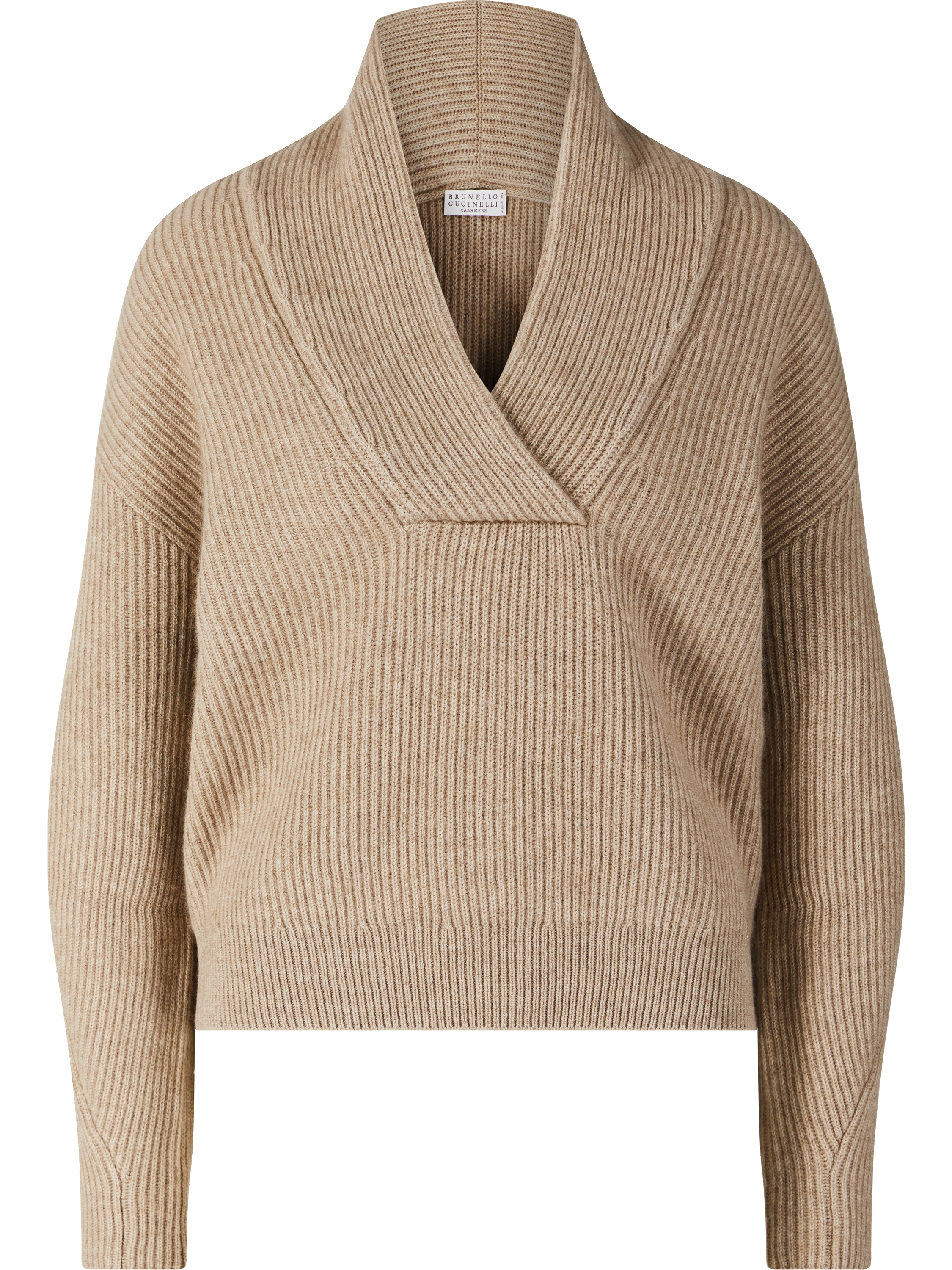 Cashmere-Pullover mit Monili Perlen Beige