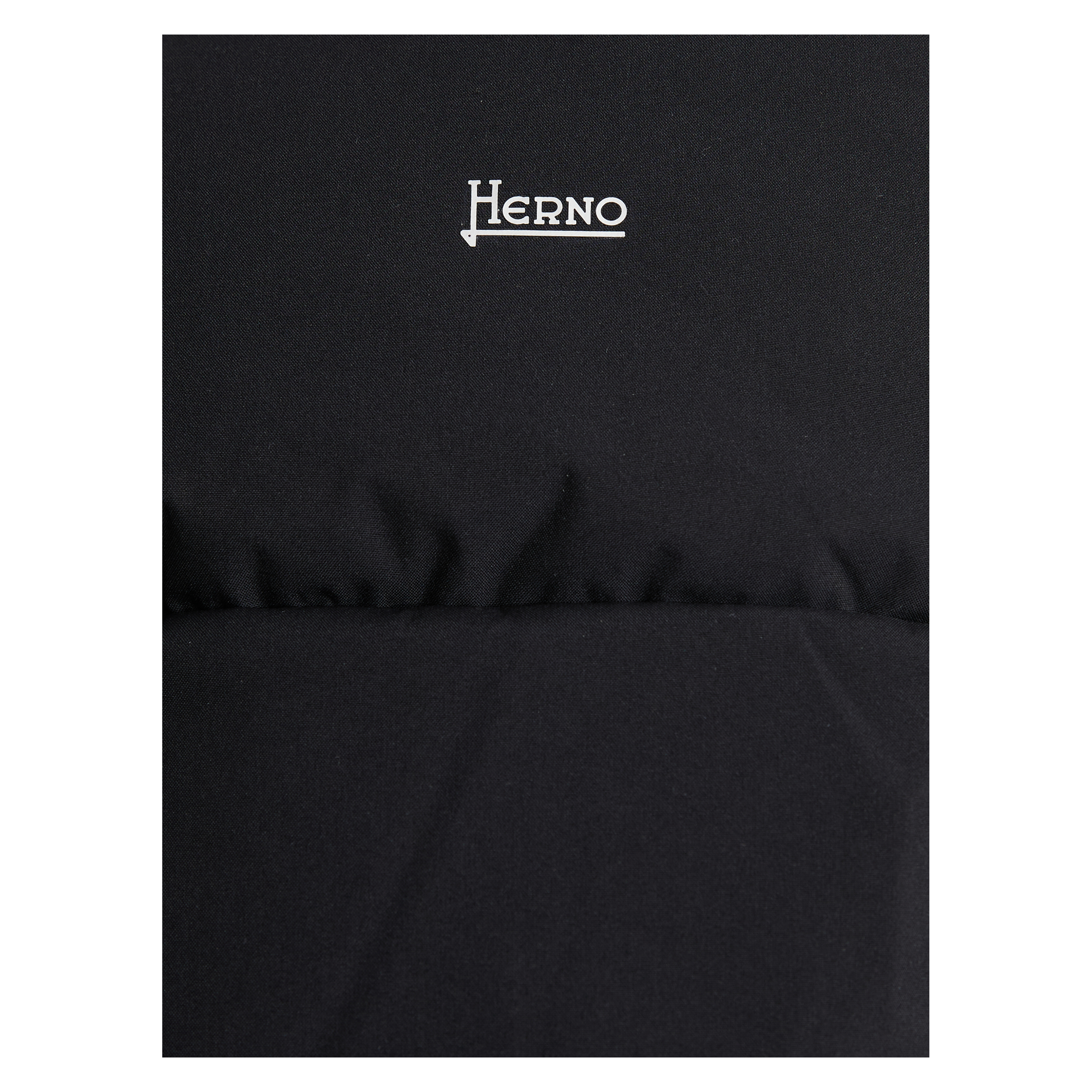 Herno Daunenmantel 'Laminar Long' mit Kapuze Schwarz, Detailansicht – UNGER.DE