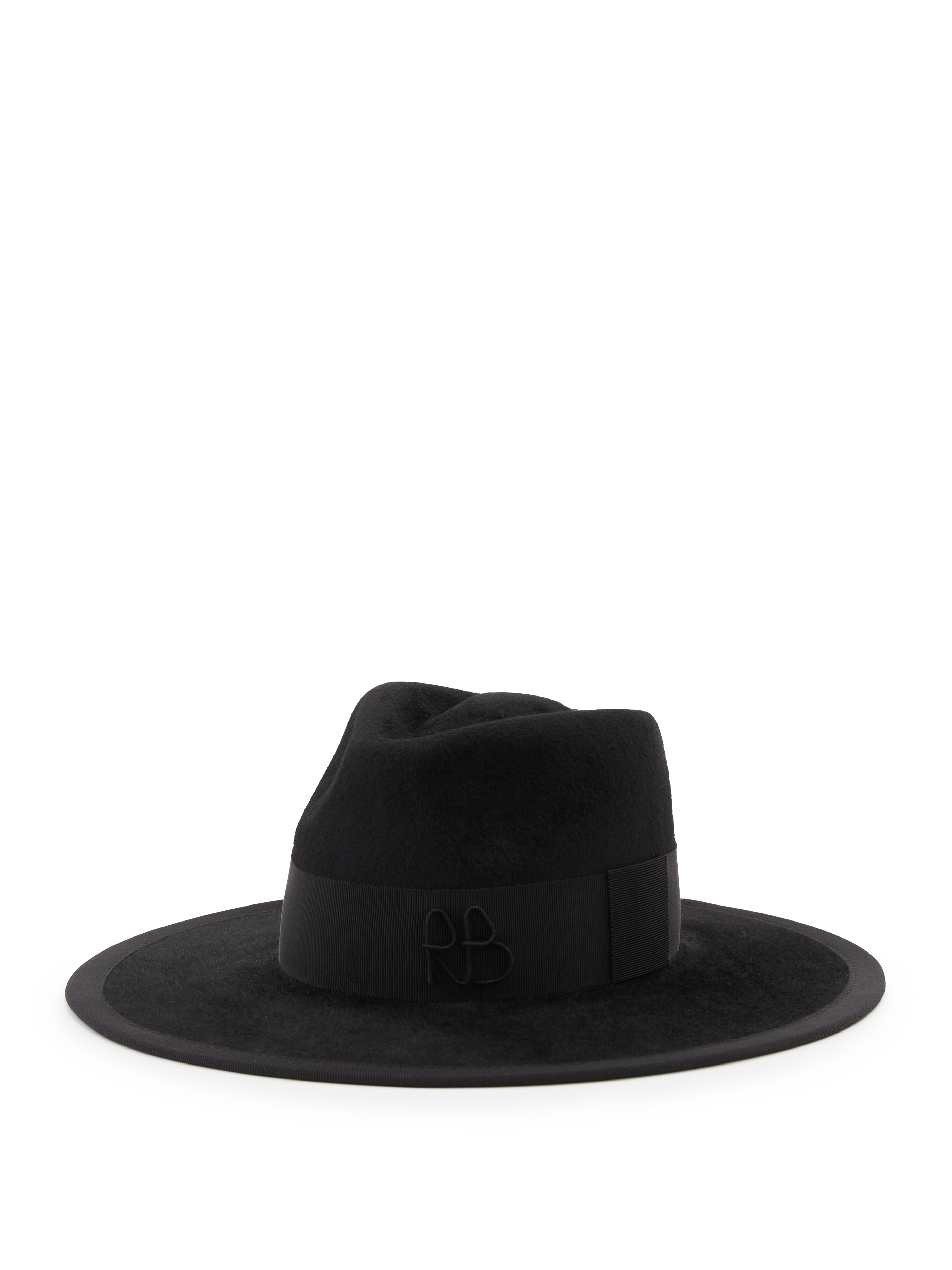 Verzierter Fedora-Hut aus Shearling Schwarz 