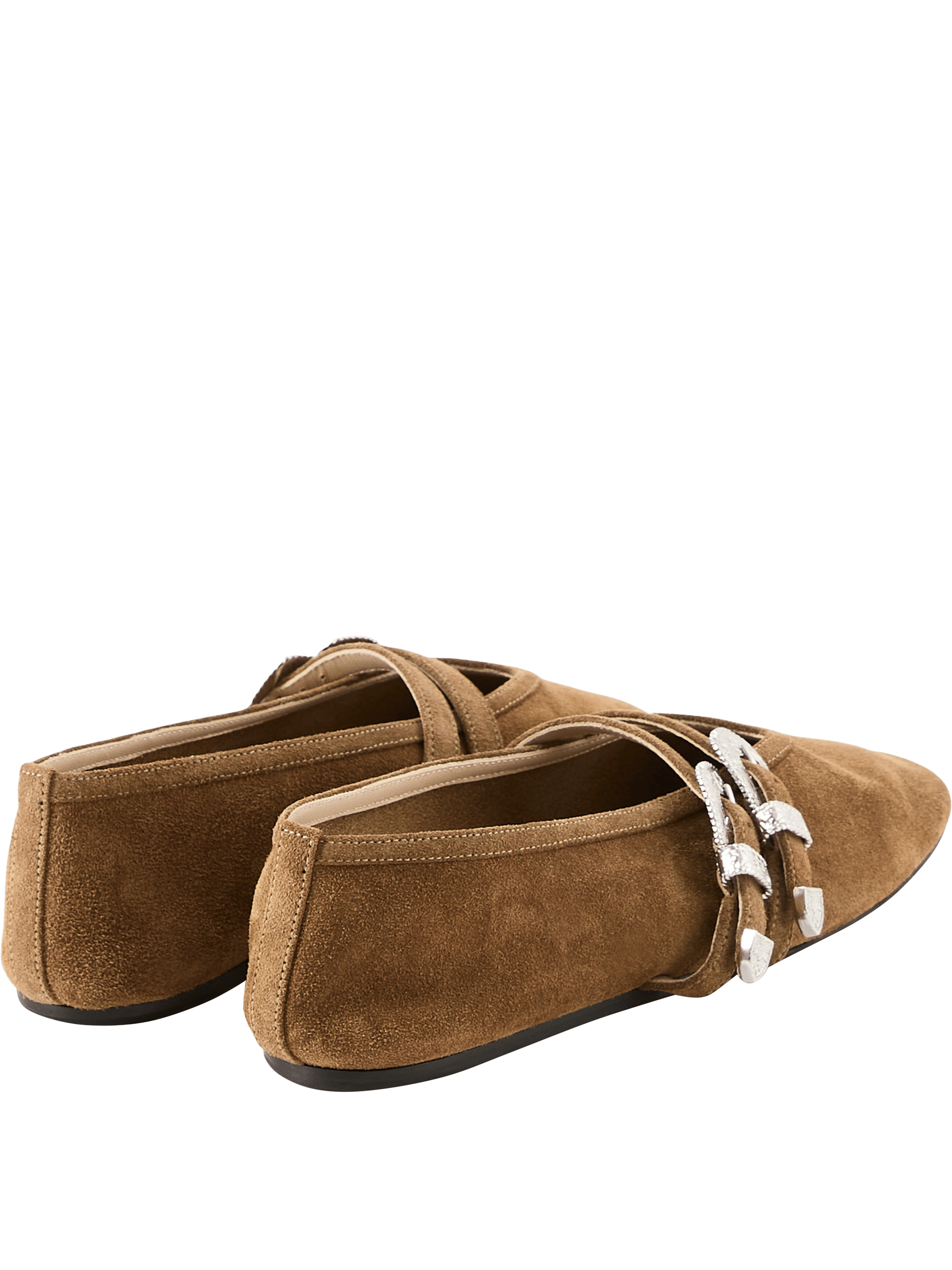 Le Monde Béryl Ballerina 'Claudia' aus Veloursleder Beige, Detailansicht – UNGER.DE