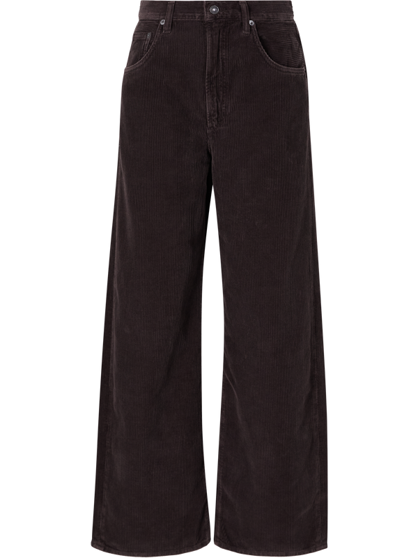 'Low Curve' corduroy trousers dark brown