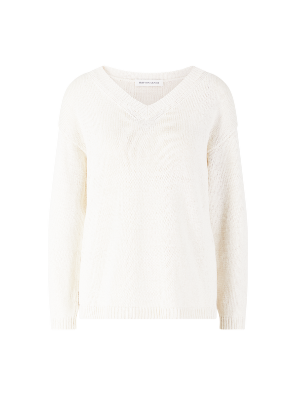 Pullover 'Diona' aus Seide und Leinen Off White